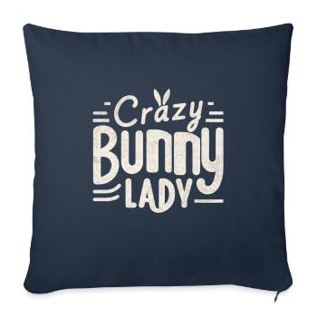Crazy Bunny Lady - Sofa pillowcase 17,3'' x 17,3'' (45 x 45 cm) - navy - Front