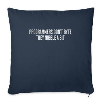 Pas d’octets, juste des grignotages – un design ludique - Housse de coussin décorative 45 x 45 cm - bleu marine - Devant