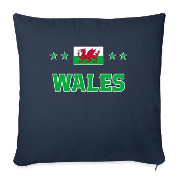 Pays de Galles - Housse de coussin décorative 45 x 45 cm - bleu marine - Devant