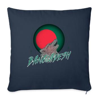 Bangladesh - Housse de coussin décorative 45 x 45 cm - bleu marine - Devant