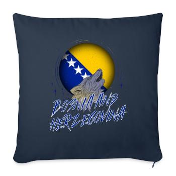 Bosnie et Herzégovine - Housse de coussin décorative 45 x 45 cm - bleu marine - Devant