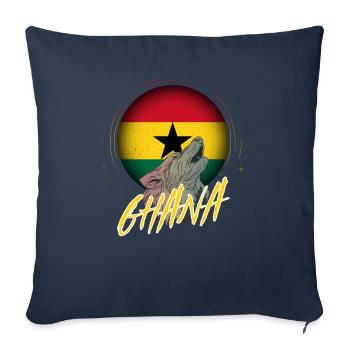 Ghana - Housse de coussin décorative 45 x 45 cm - bleu marine - Devant