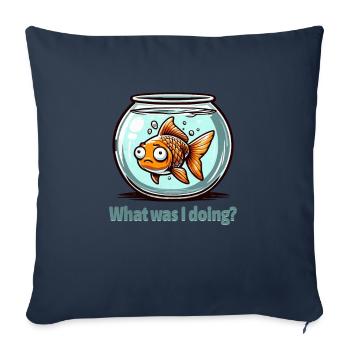 Qu’ai-je fait? - Réfléchir à la conception des poissons rouges - Housse de coussin décorative 45 x 45 cm - bleu marine - Devant