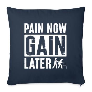 « Endurer la douleur, accepter le gain – - Housse de coussin décorative 45 x 45 cm - bleu marine - Devant
