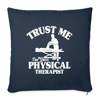 « In Therapy We Trust - Soins experts par Physio - Housse de coussin décorative 45 x 45 cm - bleu marine - Devant