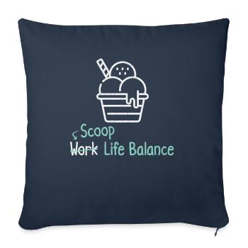 Scoop Équilibre entre vie professionnelle et vie privée – Vacances de la crème glacée - Housse de coussin décorative 45 x 45 cm - bleu marine - Devant