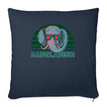 Bangladesh - Housse de coussin décorative 45 x 45 cm - bleu marine - Devant