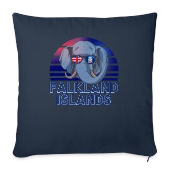 Falkland (Îles) - Housse de coussin décorative 45 x 45 cm - bleu marine - Devant