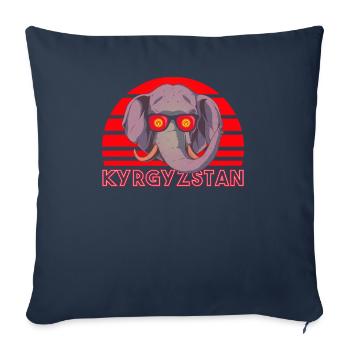 Kyrgyzstan - Sofa pillowcase 17,3'' x 17,3'' (45 x 45 cm) - navy - Front