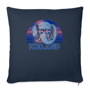 Islande - Housse de coussin décorative 45 x 45 cm - bleu marine - Devant