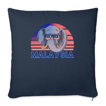 Malaisie - Housse de coussin décorative 45 x 45 cm - bleu marine - Devant