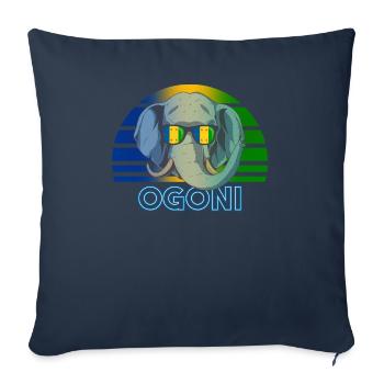 Ogoni - Housse de coussin décorative 45 x 45 cm - bleu marine - Devant