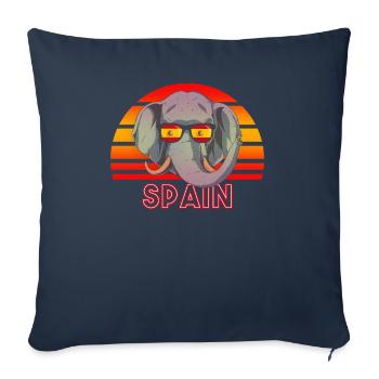 Espagne - Housse de coussin décorative 45 x 45 cm - bleu marine - Devant