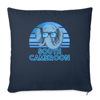 Sud Cameroun - Housse de coussin décorative 45 x 45 cm - bleu marine - Devant