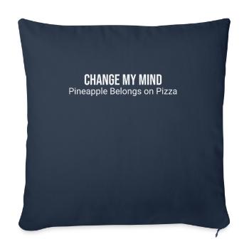 De l’ananas sur une pizza ? Changer d’avis - Housse de coussin décorative 45 x 45 cm - bleu marine - Devant