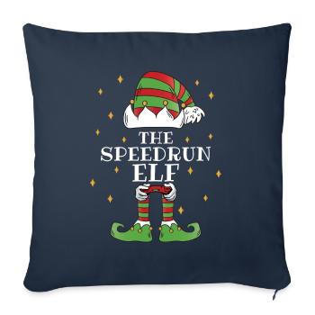 The Speedrun-Elf – Fast-paced through the season - Sofa pillowcase 17,3'' x 17,3'' (45 x 45 cm) - navy - Front