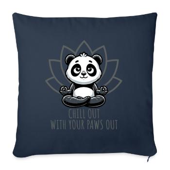 Chill Out With Your Paws Out Panda Yoga - Sofa pillowcase 17,3'' x 17,3'' (45 x 45 cm) - navy - Front