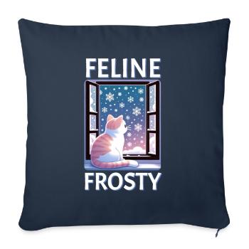 Feline Frosty Cat - Sofa pillowcase 17,3'' x 17,3'' (45 x 45 cm) - navy - Front