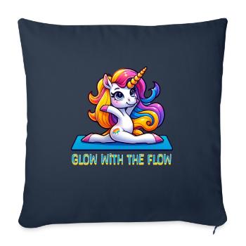 Glow With The Flow Unicorn Yoga - Sofa pillowcase 17,3'' x 17,3'' (45 x 45 cm) - navy - Front