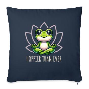 Yoga de la grenouille plus houblonné que jamais - Housse de coussin décorative 45 x 45 cm - bleu marine - Devant