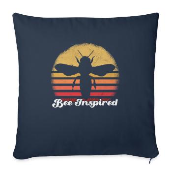 Message positif inspiré par les abeilles, Art des abeilles - Housse de coussin décorative 45 x 45 cm - bleu marine - Devant