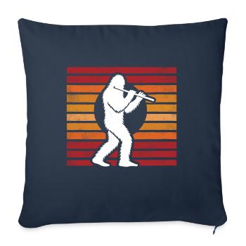 Sasquatch Bigfoot Transverse Flute Sunset Vintage - Sofa pillowcase 17,3'' x 17,3'' (45 x 45 cm) - navy - Front