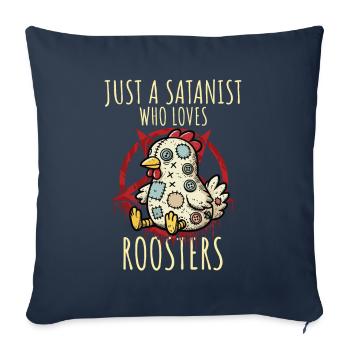 Juste un sataniste qui aime les coqs Heavy Metal Fun - Housse de coussin décorative 45 x 45 cm - bleu marine - Devant