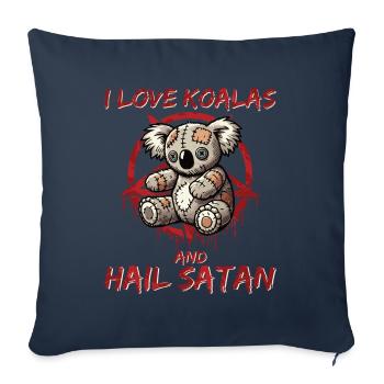 I Love Koalas And Hail Satan Gothic Metal Fun - Sofa pillowcase 17,3'' x 17,3'' (45 x 45 cm) - navy - Front