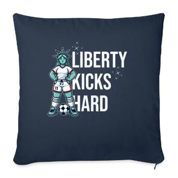 Liberty kicks hard patriotic sports design - Sofa pillowcase 17,3'' x 17,3'' (45 x 45 cm) - navy - Front