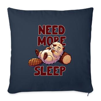 Need more sleep, cute beaver, funnier - Sofa pillowcase 17,3'' x 17,3'' (45 x 45 cm) - navy - Front