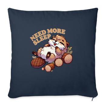 Need More Sleep Funny Beaver Animal Humor - Sofa pillowcase 17,3'' x 17,3'' (45 x 45 cm) - navy - Front