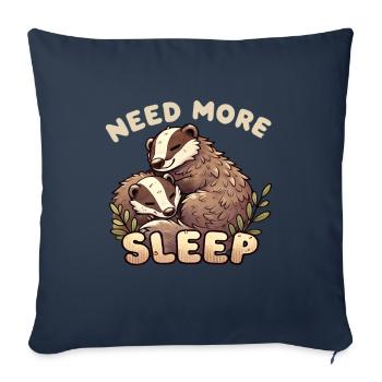 Besoin de plus de sommeil, drôle de blaireau, - Housse de coussin décorative 45 x 45 cm - bleu marine - Devant
