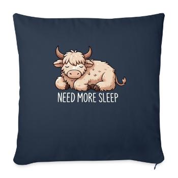 Need More Sleep Highland Cow Funny Cute Animal - Sofa pillowcase 17,3'' x 17,3'' (45 x 45 cm) - navy - Front