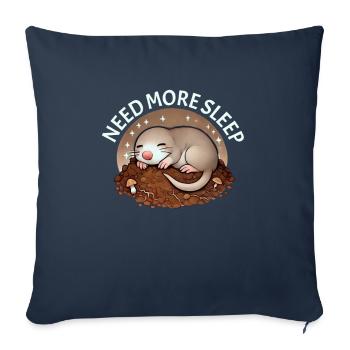 Need more sleep, funny mole, - Sofa pillowcase 17,3'' x 17,3'' (45 x 45 cm) - navy - Front
