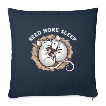 Need More Sleep Mouse Pajama - Sofa pillowcase 17,3'' x 17,3'' (45 x 45 cm) - navy - Front