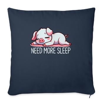 Need More Sleep Funny Pig Farm - Sofa pillowcase 17,3'' x 17,3'' (45 x 45 cm) - navy - Front