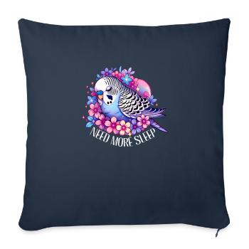 Need More Sleep Funny Budgie Bird - Sofa pillowcase 17,3'' x 17,3'' (45 x 45 cm) - navy - Front