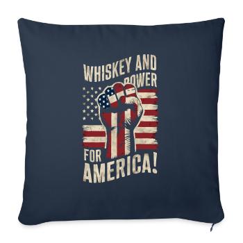 Whisky et puissance pour l’Amérique Patriotic Fist Flag - Housse de coussin décorative 45 x 45 cm - bleu marine - Devant