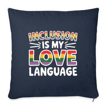 L’inclusion est mon amour professeur d’éducation aux langues - Housse de coussin décorative 45 x 45 cm - bleu marine - Devant