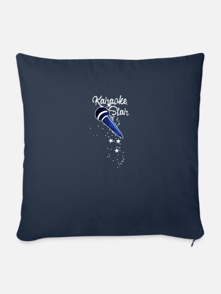 karaoke star,karaoke,mikrofon,sterne,stern - Sofakissenbezug 45 x 45 cm - Navy
