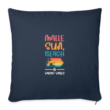 Malle Holiday Vibes - Housse de coussin décorative 45 x 45 cm - bleu marine - Devant