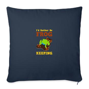 Grenouille Crapaud Jungle Jungle Cadeau - Housse de coussin décorative 45 x 45 cm - bleu marine - Devant
