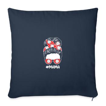 Handball joueur maman maman handball - Housse de coussin décorative 45 x 45 cm - bleu marine - Devant