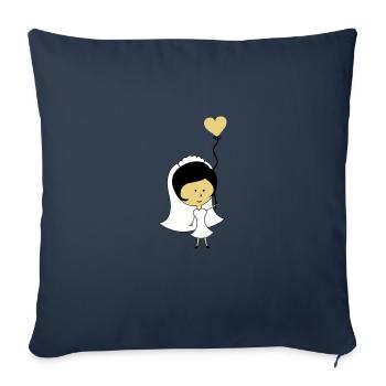 bride - Sofa pillowcase 17,3'' x 17,3'' (45 x 45 cm) - navy - Front