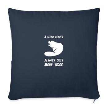 Bieber rongeur drôle de dicton - Housse de coussin décorative 45 x 45 cm - bleu marine - Devant