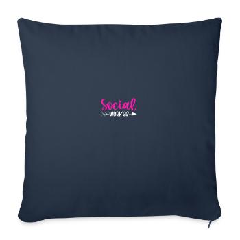 School Social Worker - Sofa pillowcase 17,3'' x 17,3'' (45 x 45 cm) - navy - Front