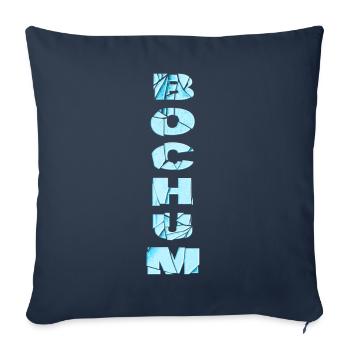 Bochum Germany City Font Skyline Home - Sofa pillowcase 17,3'' x 17,3'' (45 x 45 cm) - navy - Front