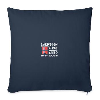 Norvège un jour éloigne le médecin drapeau vacances - Housse de coussin décorative 45 x 45 cm - bleu marine - Devant