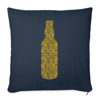 bière bière bière - Housse de coussin décorative 45 x 45 cm - bleu marine - Devant