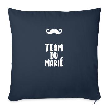 Team du marié - Housse de coussin décorative 45 x 45 cm - bleu marine - Devant